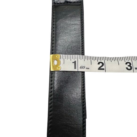 Zara | Women | Black Solid Geometric Brass Buckle Leather Belt | Size EU 85 main image 4